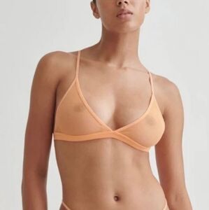 NWT SKIN Odelyn Triangle Mesh Bra in Orange Spritz size Medium